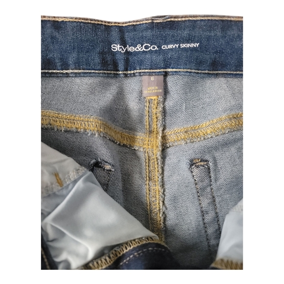 Style & Co. Blue Skinny Mid-Rise Jeans with Fading Effects - Picture 11 of 11